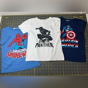 H&M Kids Marvel Short Sleeve Tees - Blue, White, Navy